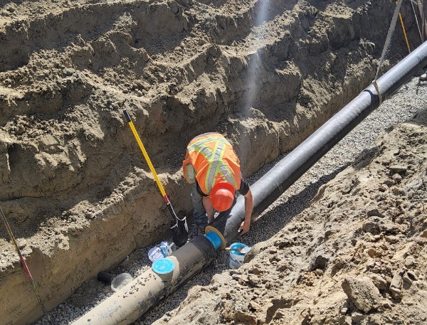 underground sewer line installation